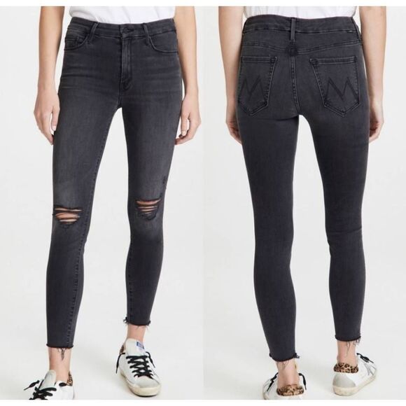 Mother The Looker Ankle Fray Jeans in Guilty as Sin sz 24 - Picture 1 of 5